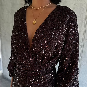 Chocolate Sequin Vienna Dress