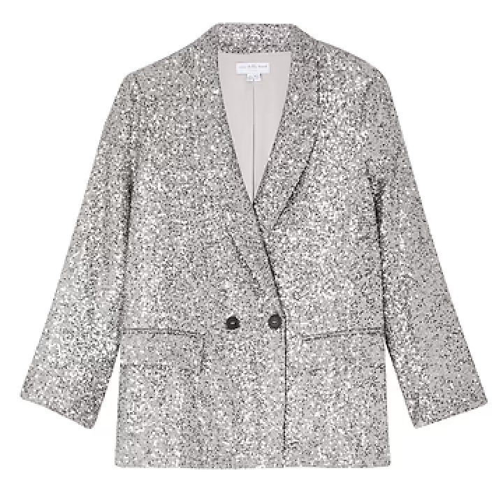 Never Fully Dressed Gunmetal Sequin 54 Blazer