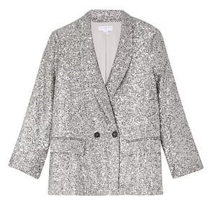 Never Fully Dressed Gunmetal Sequin 54 Blazer