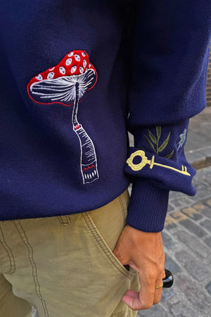 Never Fully Dressed Navy Icons Cardigan