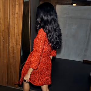 Never Fully Dressed Red Sequin Mini Vienna Dress
