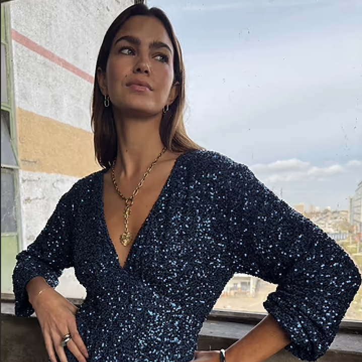 Never Fully Dressed Teal Sequin Emma Dress