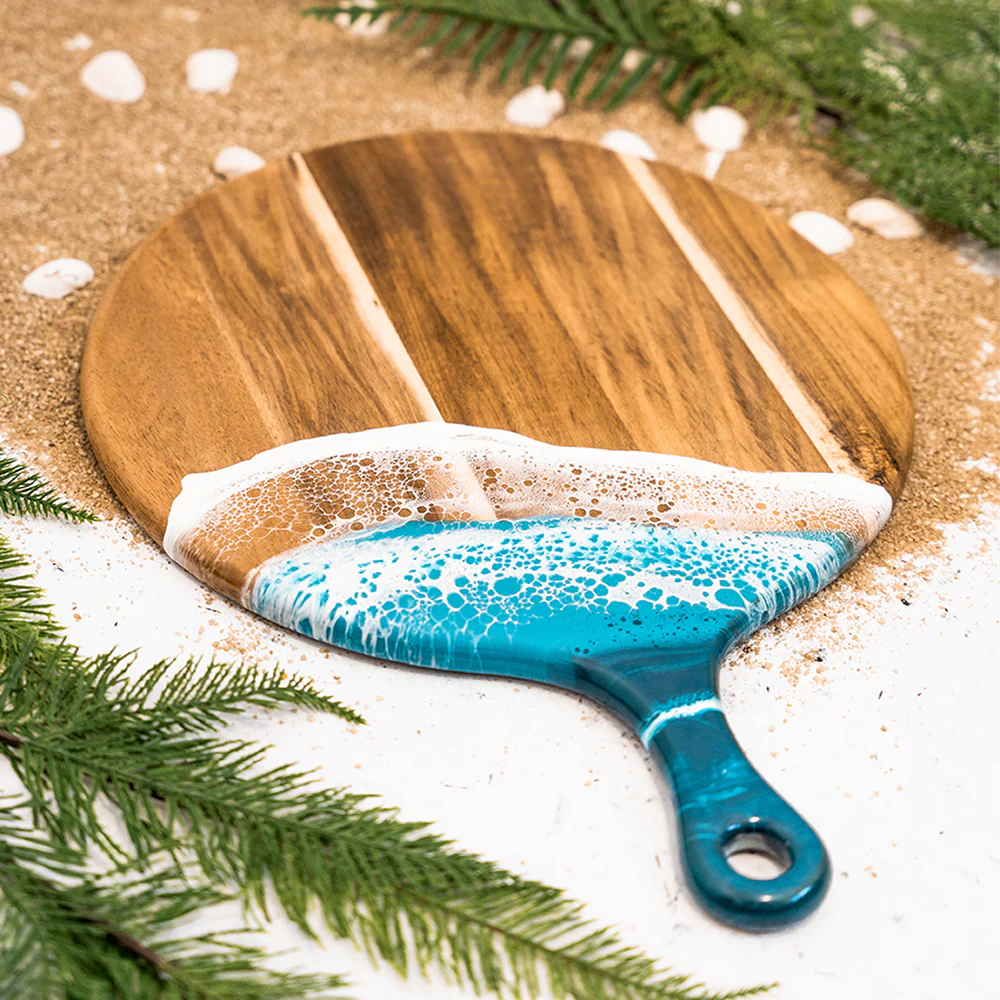 Lynn & Liana Designs Acacia Round Cheese Board - Ocean Vibes