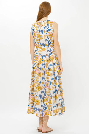 Oliphant Sleeveless Piped Maxi- Poppy Marigold