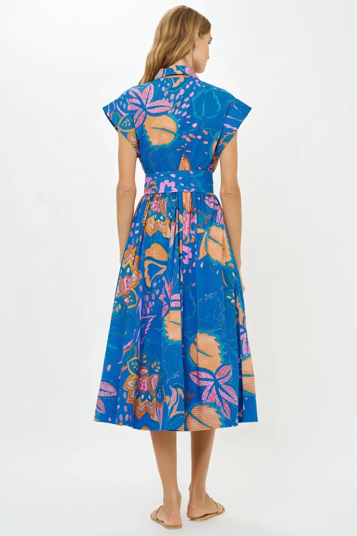 Oliphant Belted Shirt Dress - Antico Blue