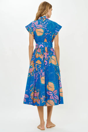Oliphant Belted Shirt Dress - Antico Blue