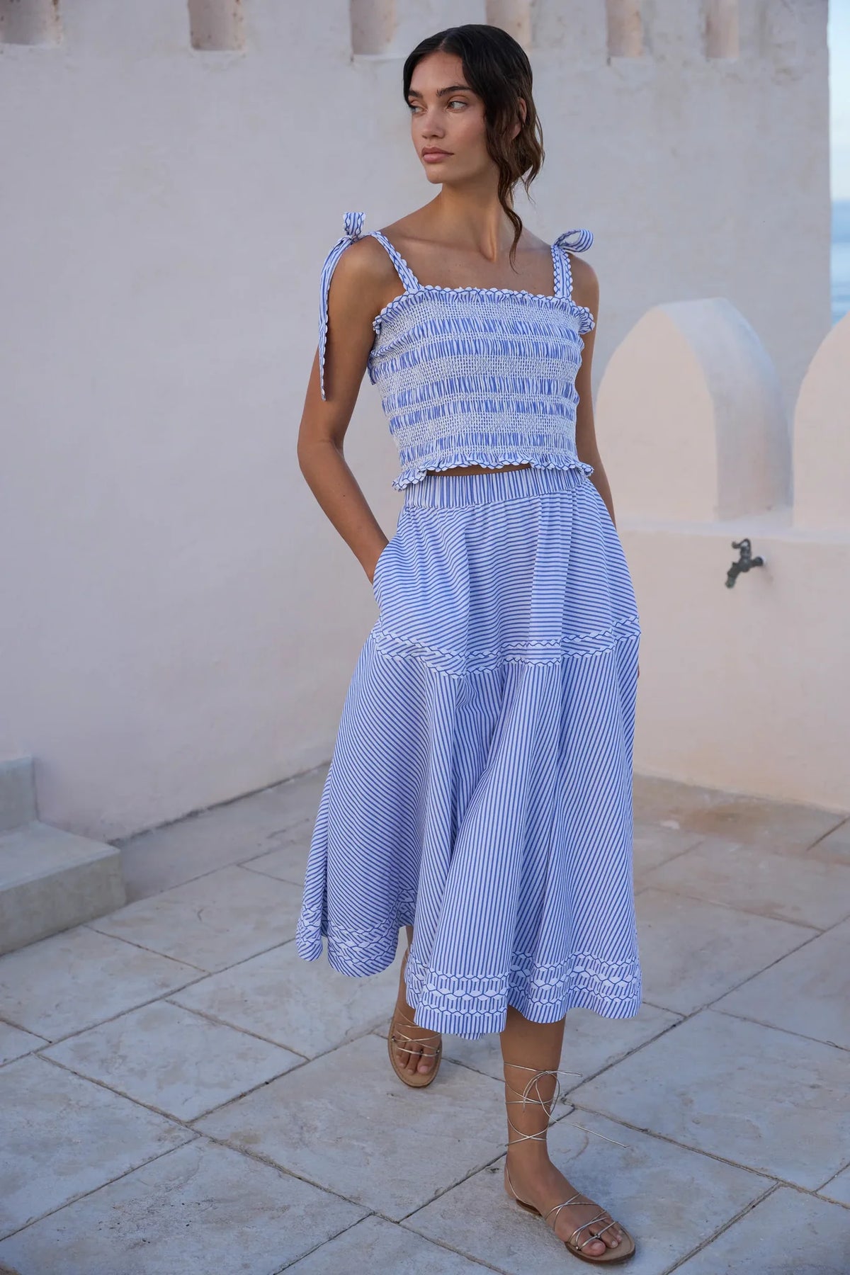 Oliphant Olivia Skirt- Sconset Blue