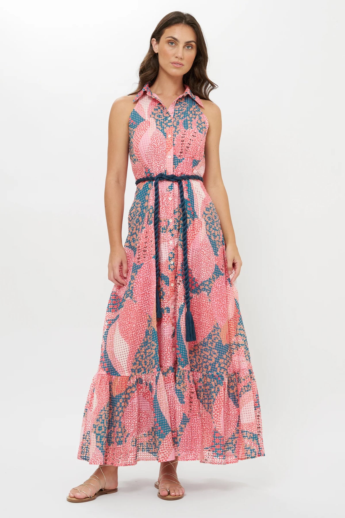 Oliphant Sleeveless Shirt Dress Maxi - Nautilus