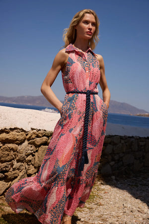 Oliphant Sleeveless Shirt Dress Maxi - Nautilus