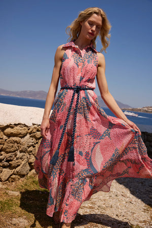 Oliphant Sleeveless Shirt Dress Maxi - Nautilus