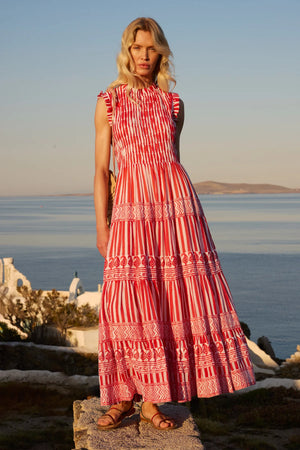 Oliphant Sleeveless Smocked Maxi - Santorini