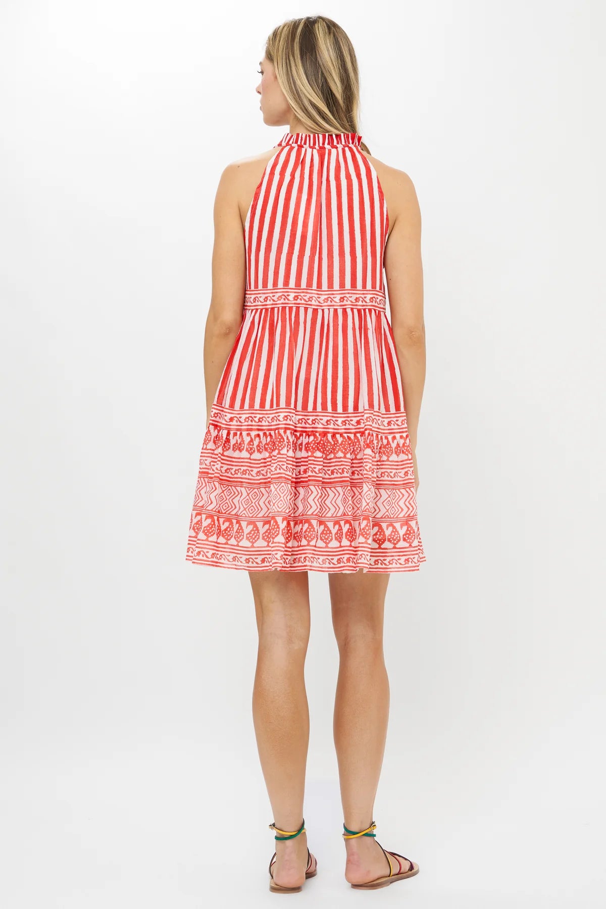Oliphant Sleeveless Tiered Short - Santorini Red