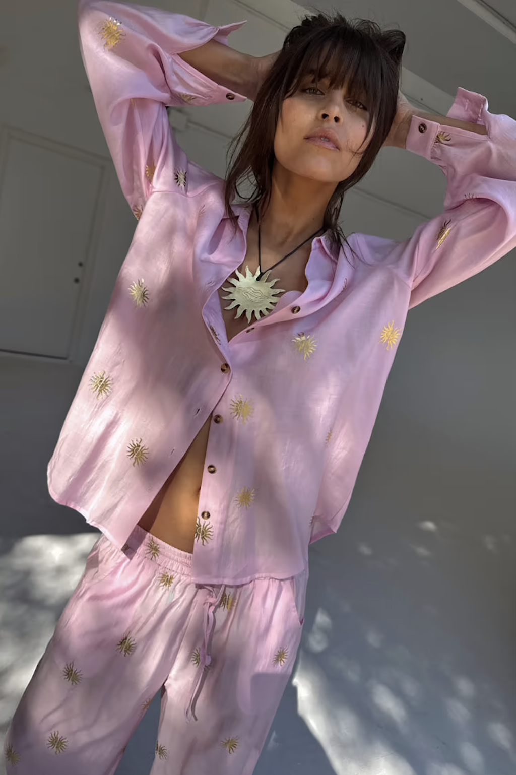 BDA Never Fully Dressed Miley Shirt - Pink with Sun Foil