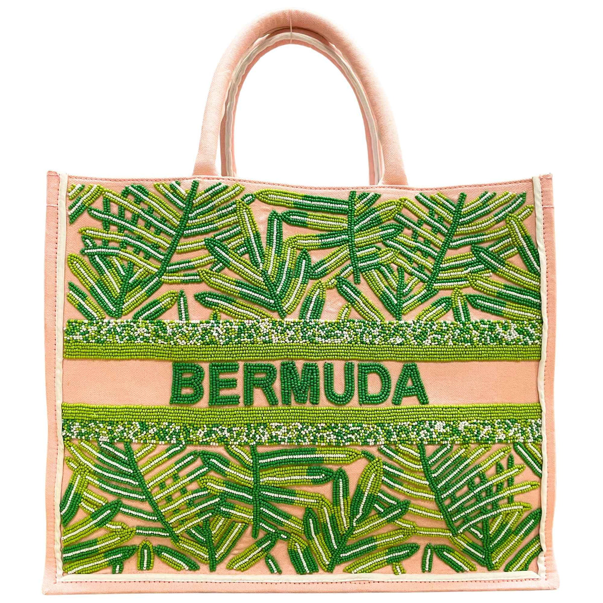 Tiana Design - BERMUDA Tote Pink - Leafs