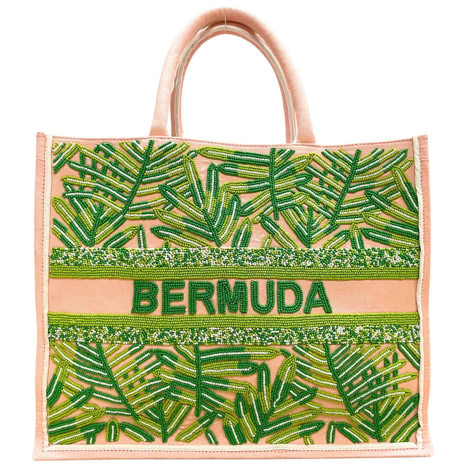 Tiana Design - BERMUDA Tote Pink - Leafs