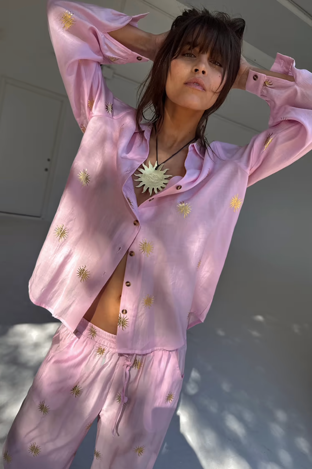 BDA Never Fully Dressed Miley Shirt - Pink with Sun Foil