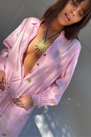 BDA Never Fully Dressed Miley Shirt - Pink with Sun Foil