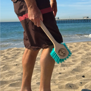Surf Brush with LONG 15" Handle - Turquoise