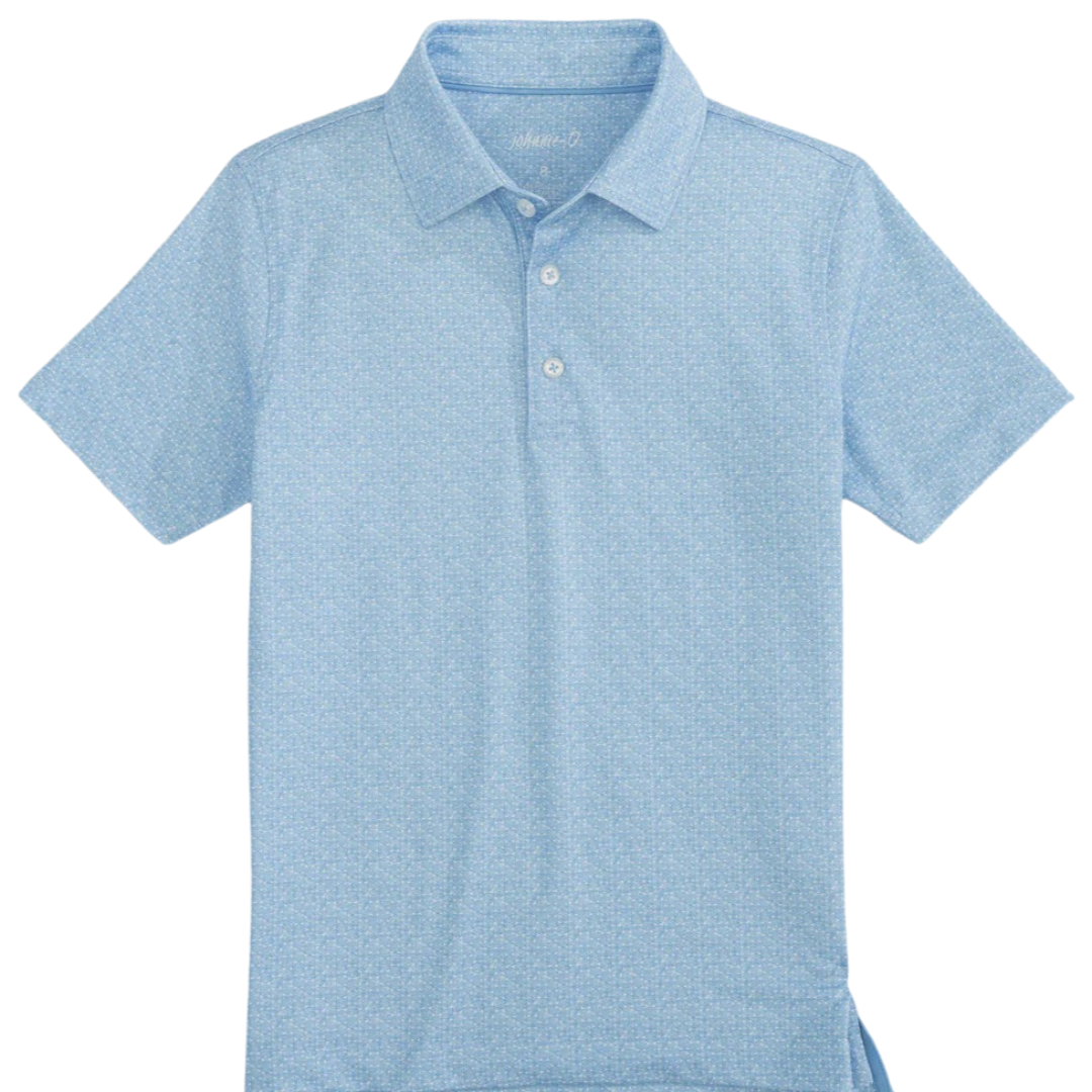 Johnnie-O Kids' Pomelo Printed Jersey Performance Polo - Maliblu