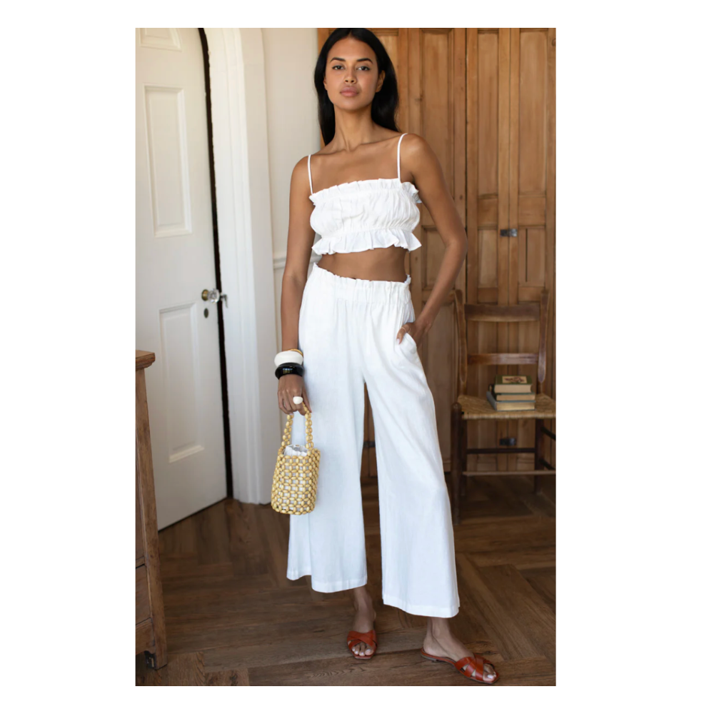 Emerson Fry Pull On Pocket Pant - Ivory Linen