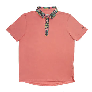 Men's Performance Polo - Cambridge Pink Printed Collar