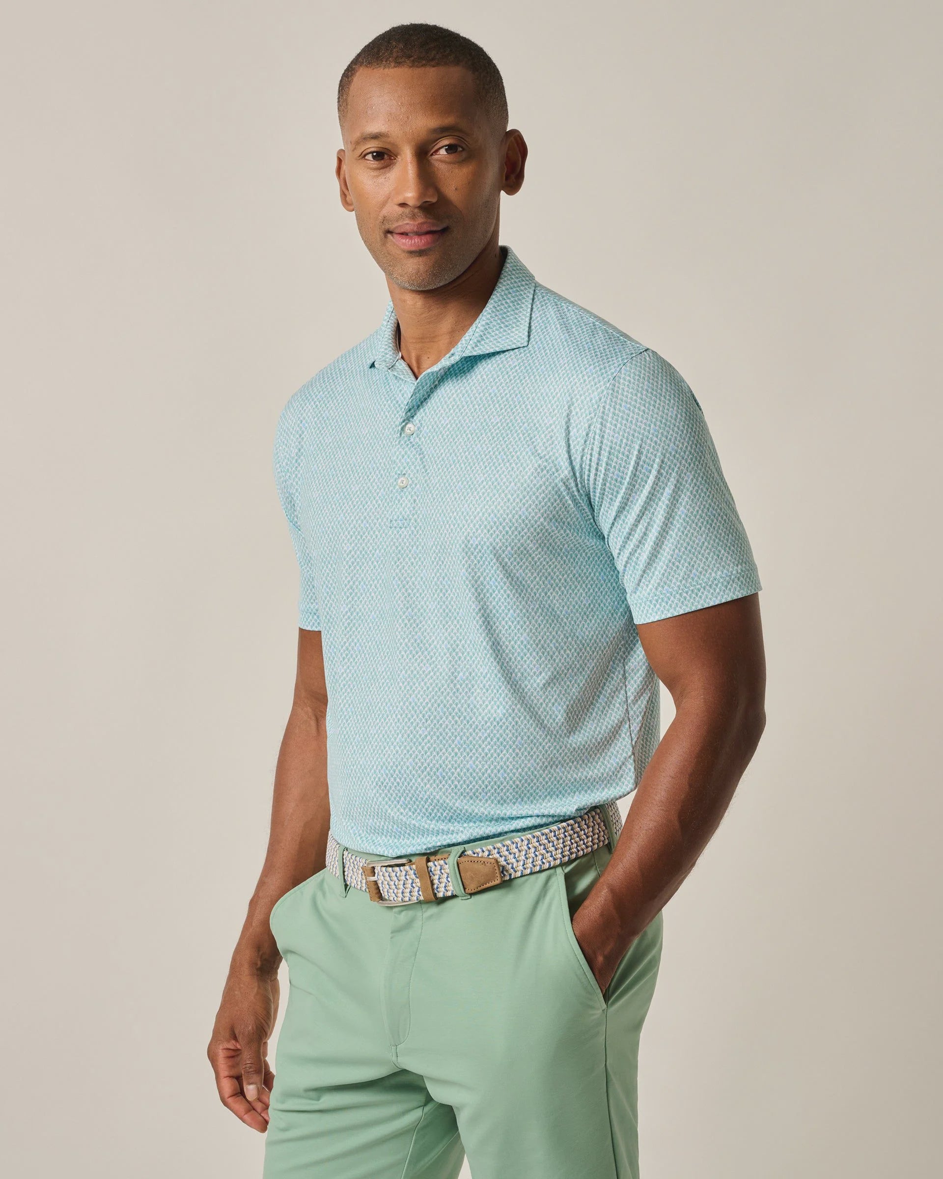 Johnnie-O Featherweight Performance Polo - Green Grass