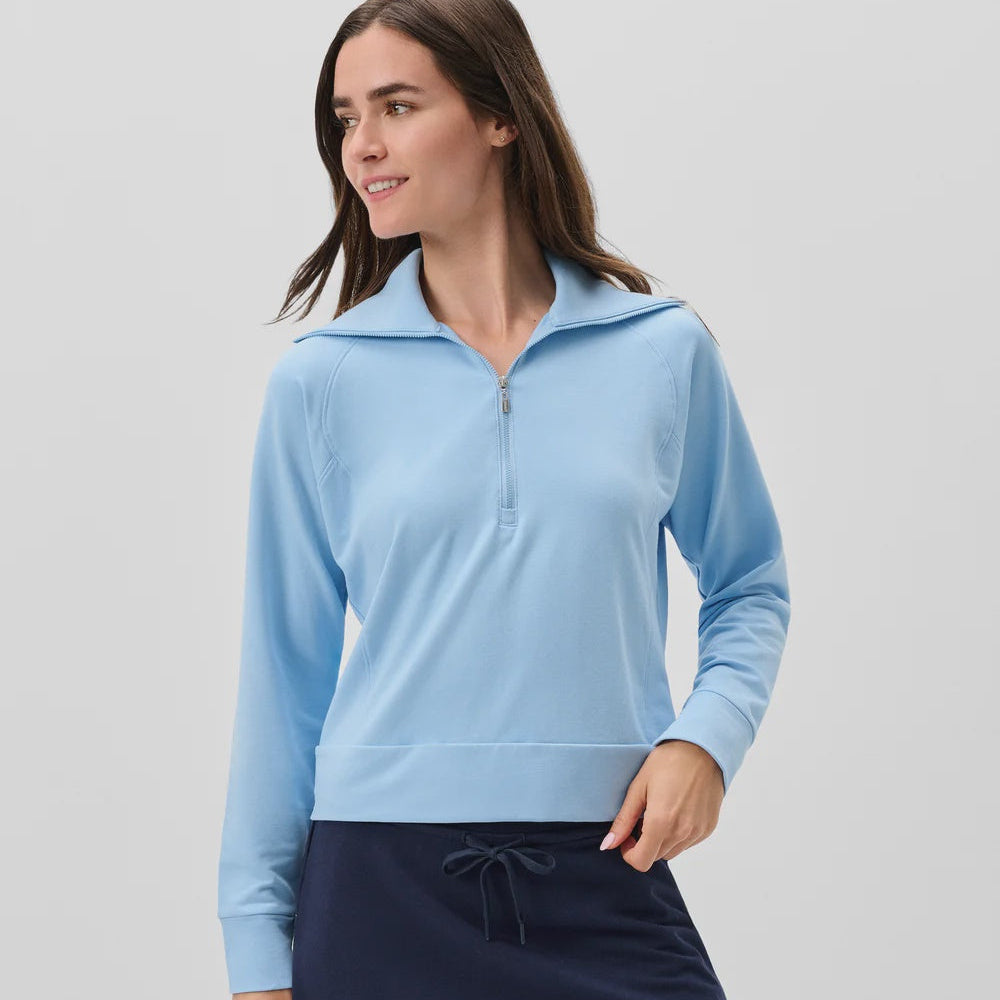 Johnnie-O Eliza Performance 1/2 Zip Pullover - Gulf Blue