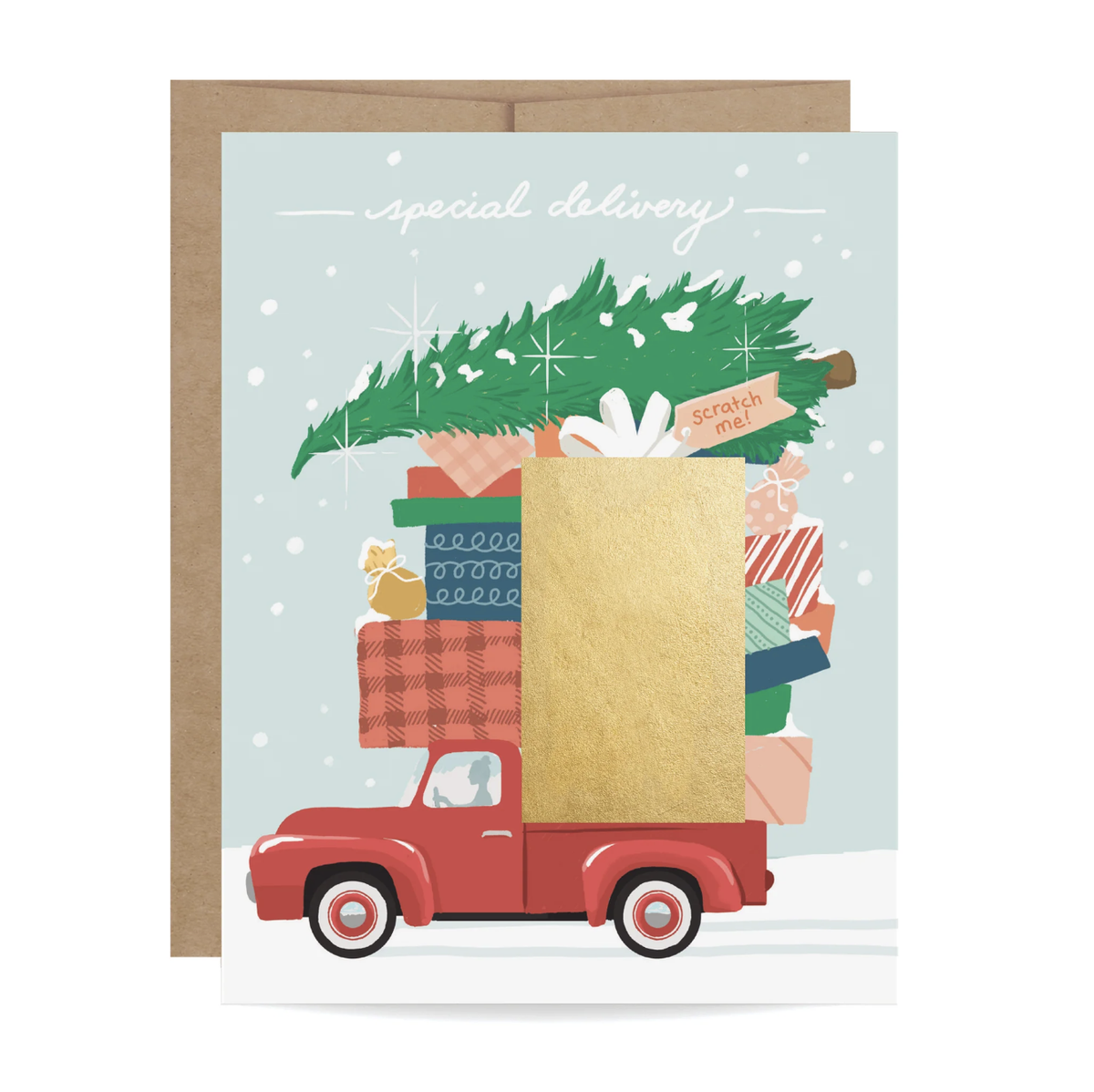 Inklings Paperie Card - Red Truck Scratch-Off
