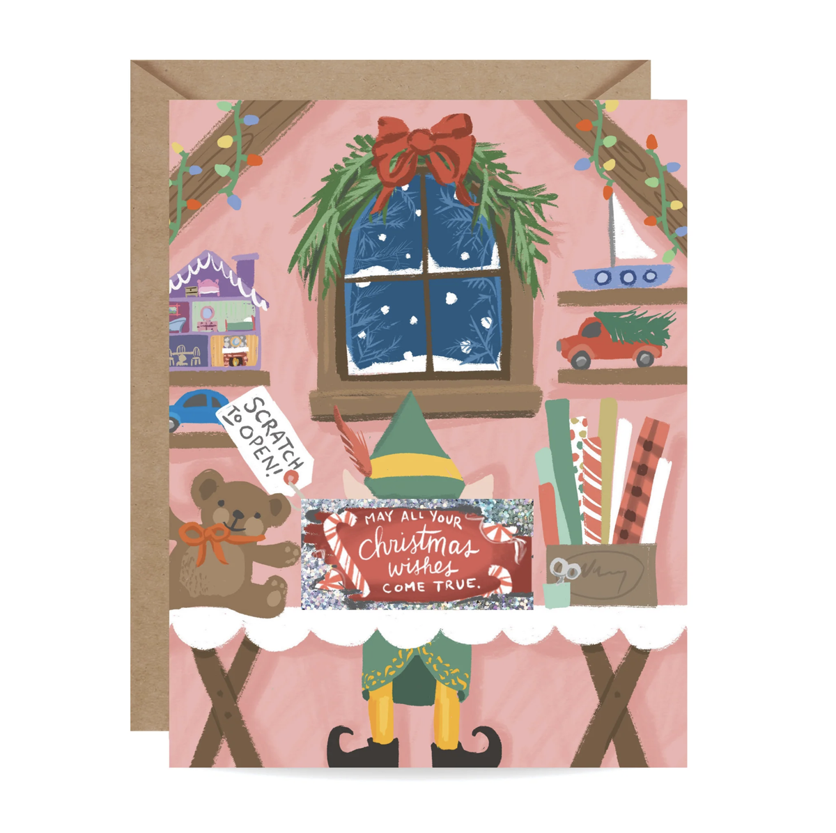 Inklings Paperie Card - Scratch-Off Santa's Workshop