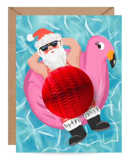 Inklings Papery Card - Swimming Santa