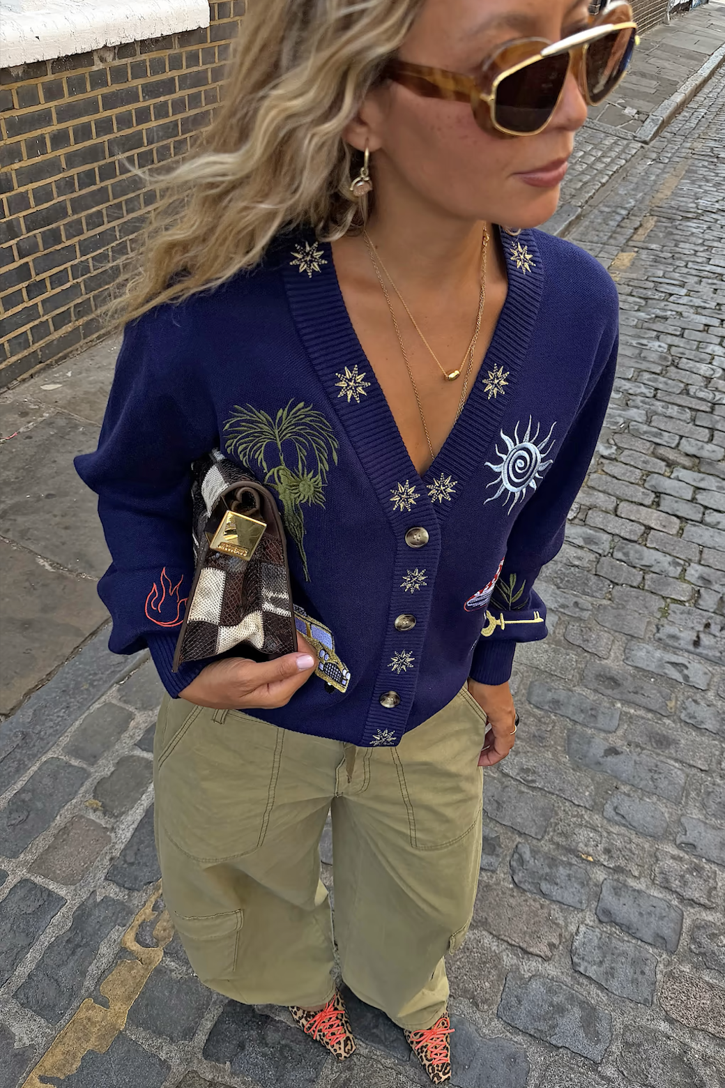 Never Fully Dressed Navy Icons Cardigan