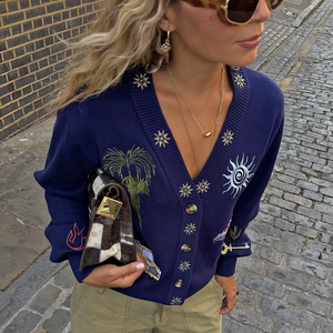 Never Fully Dressed Navy Icons Cardigan