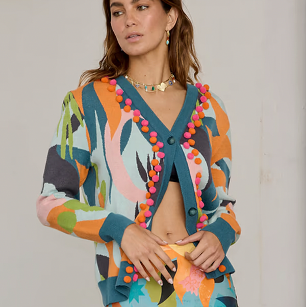 Never Fully Dressed Cardigan - Balearic Forrest