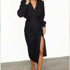Never Fully Dressed Linen Jaspre Skirt - Black