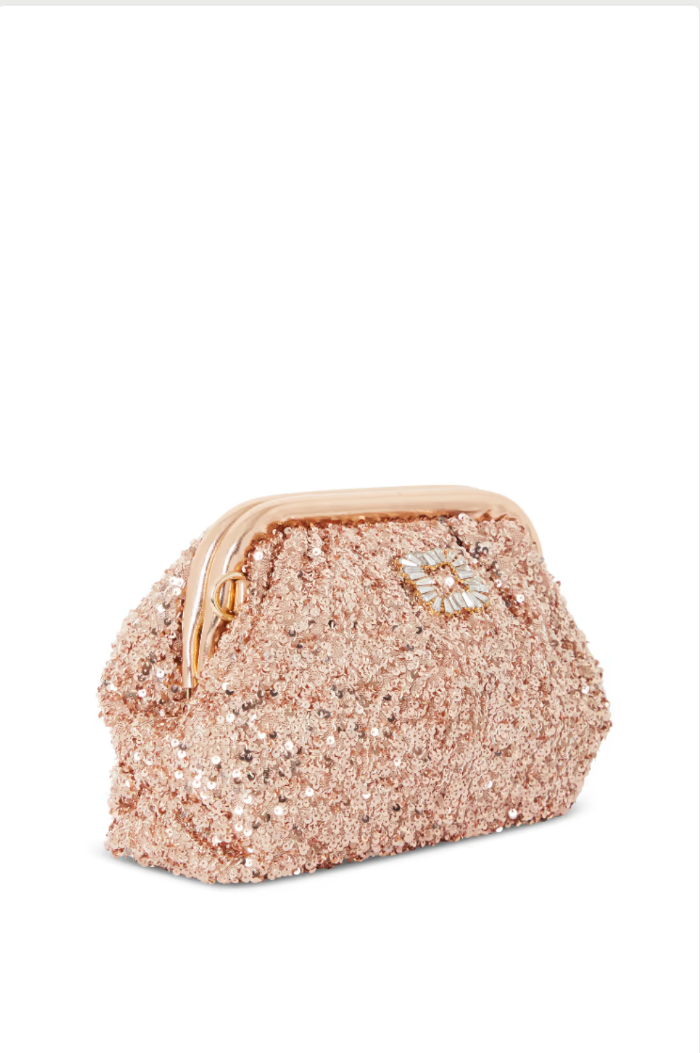 Never Fully Dressed Sequin Clutch Bag - Gold