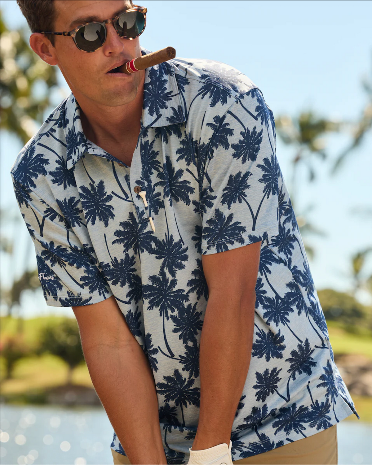 Kenny Flowers Short Sleeve Shirt - The Palmera Heathered Golf Shirt