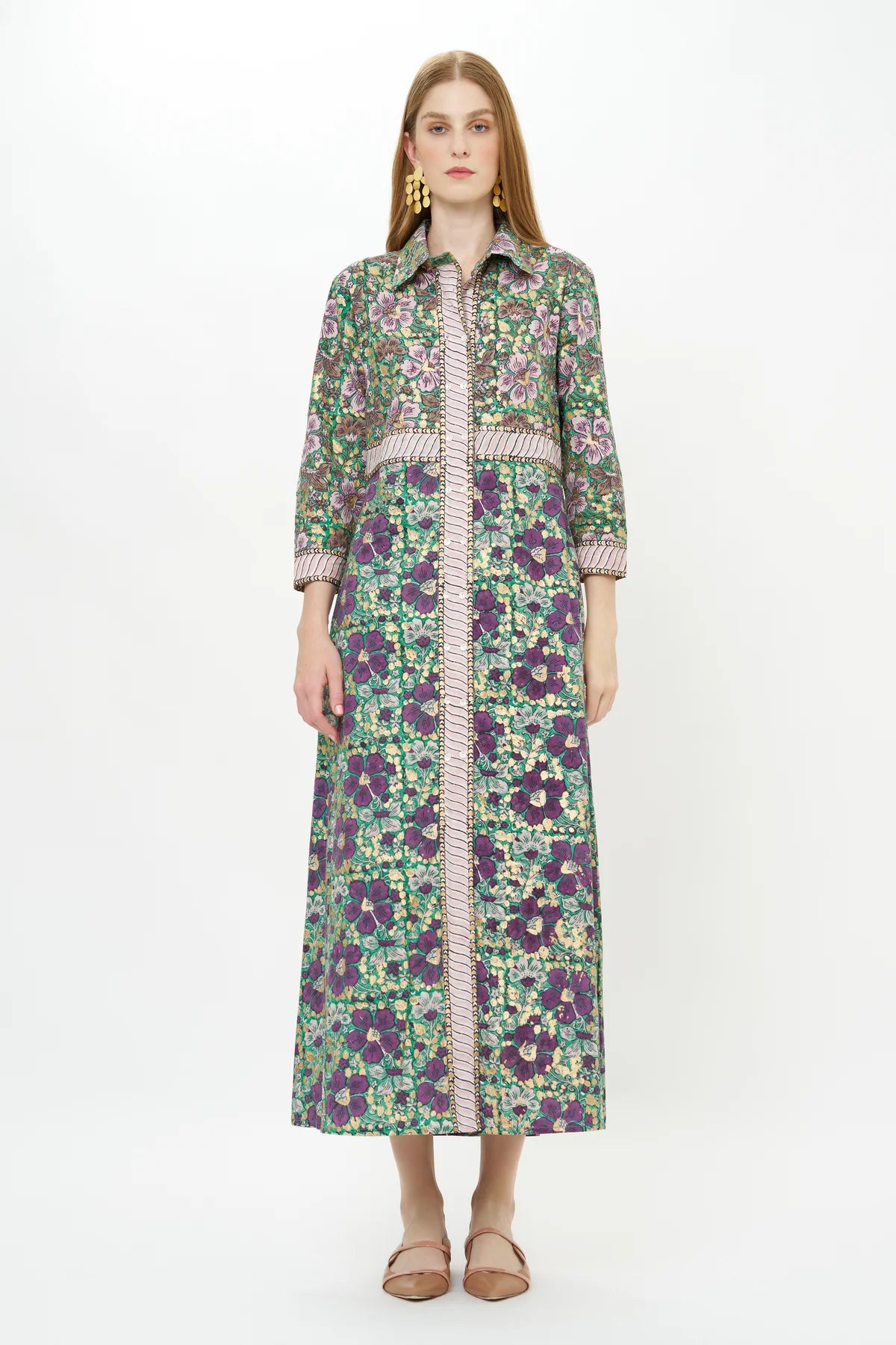 Oliphant Shirt Dress Maxi - Matera Green