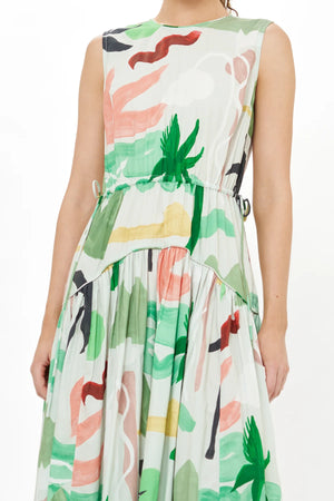 Oliphant Sleeveless Piped Maxi- Paradiso Petal