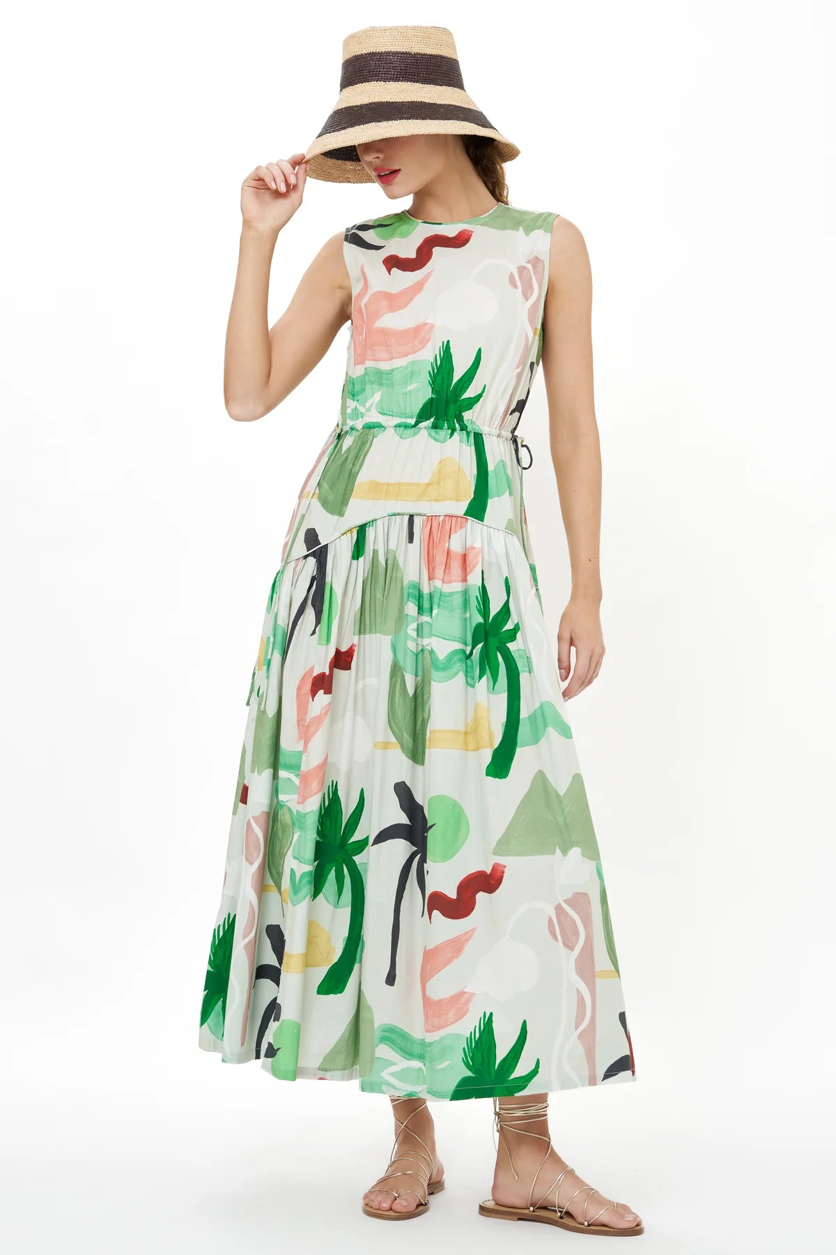 Oliphant Sleeveless Piped Maxi- Paradiso Petal