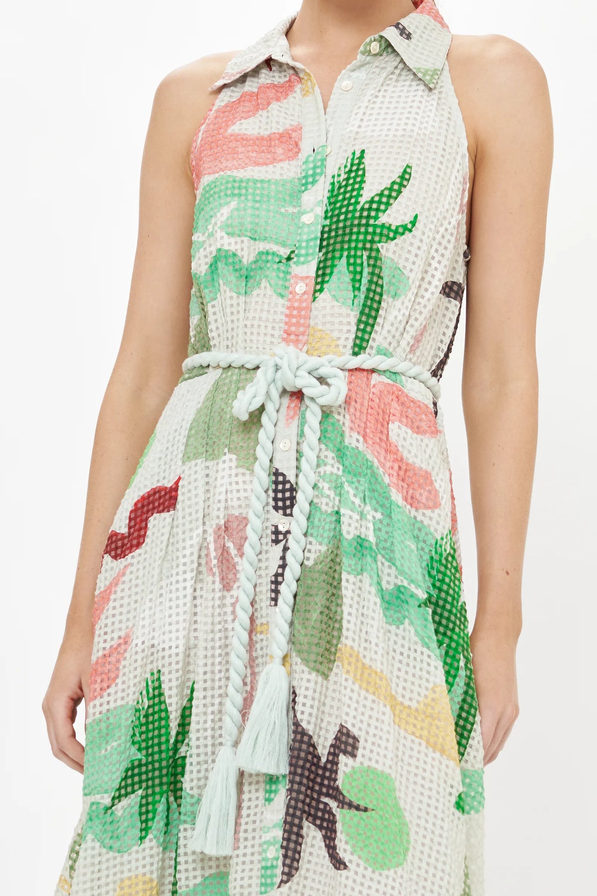 Oliphant Sleeveless Shirt Dress Maxi- Paradiso Petal