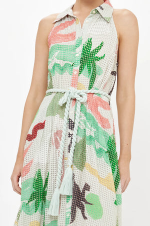 Oliphant Sleeveless Shirt Dress Maxi- Paradiso Petal