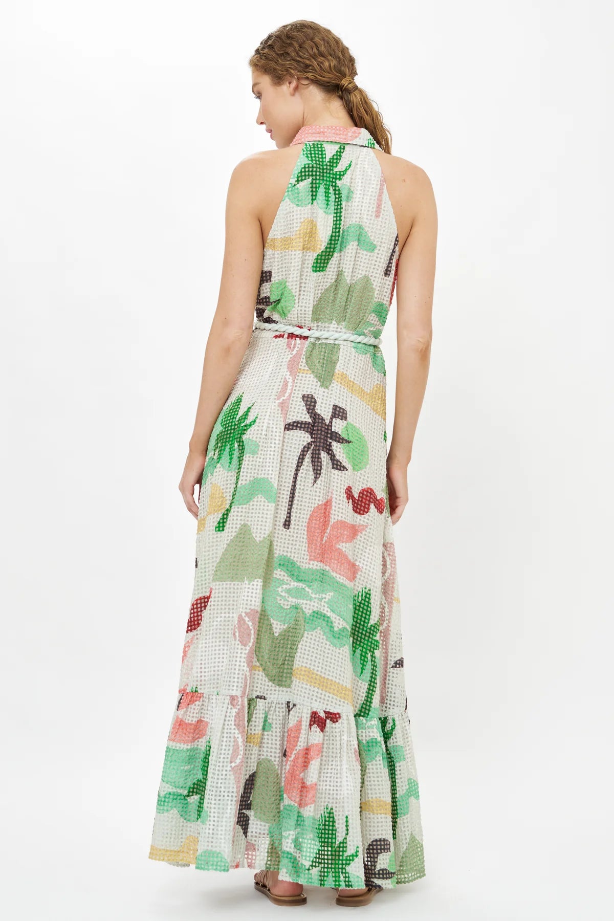 Oliphant Sleeveless Shirt Dress Maxi- Paradiso Petal