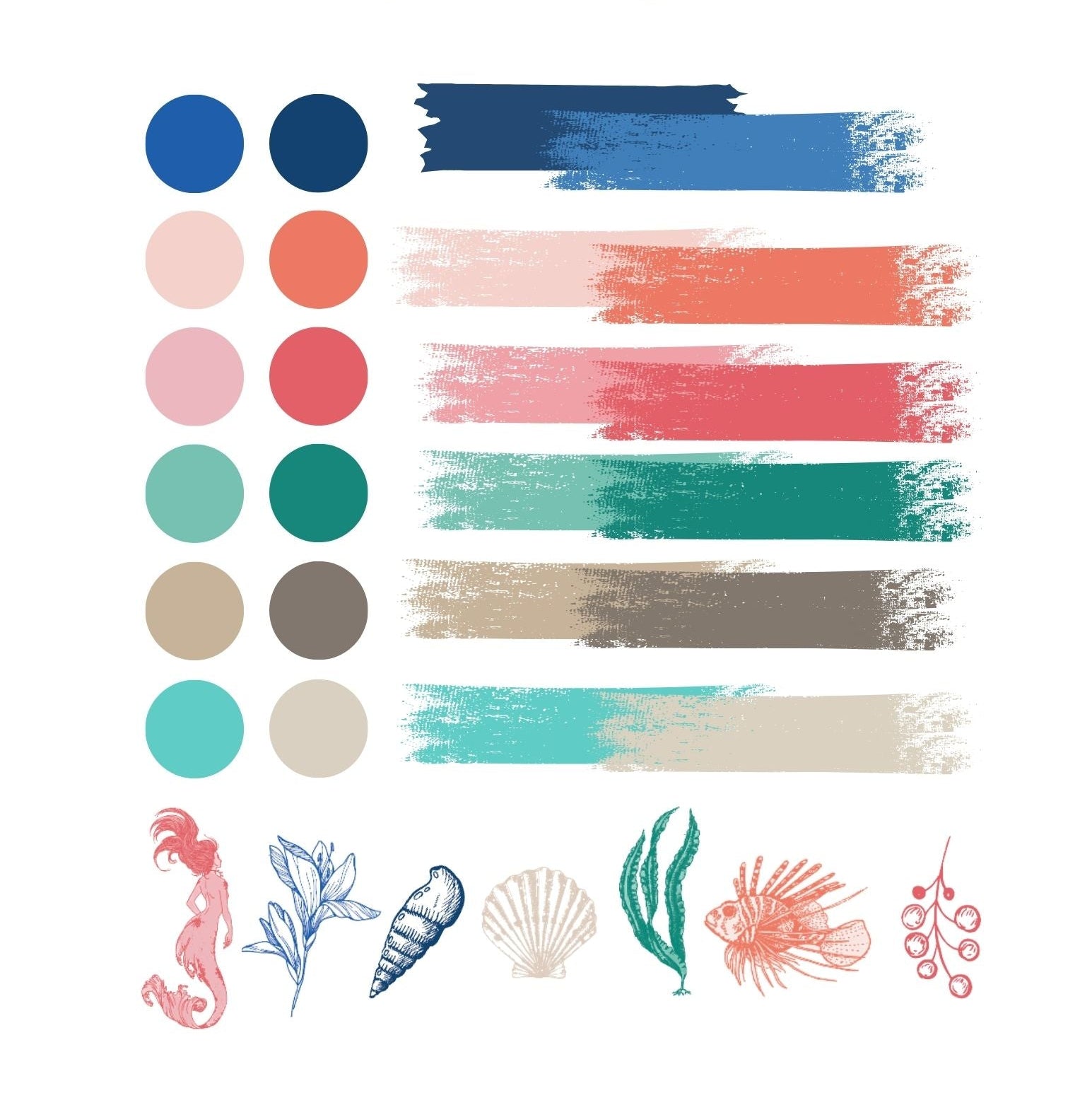 2026 Mood Board with color swatches and decorative elements on a white background