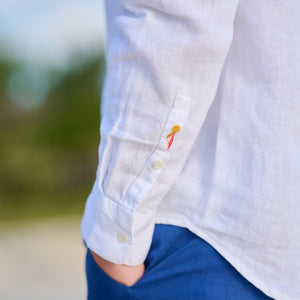 TABS White Linen Shirt and Navy Shorts