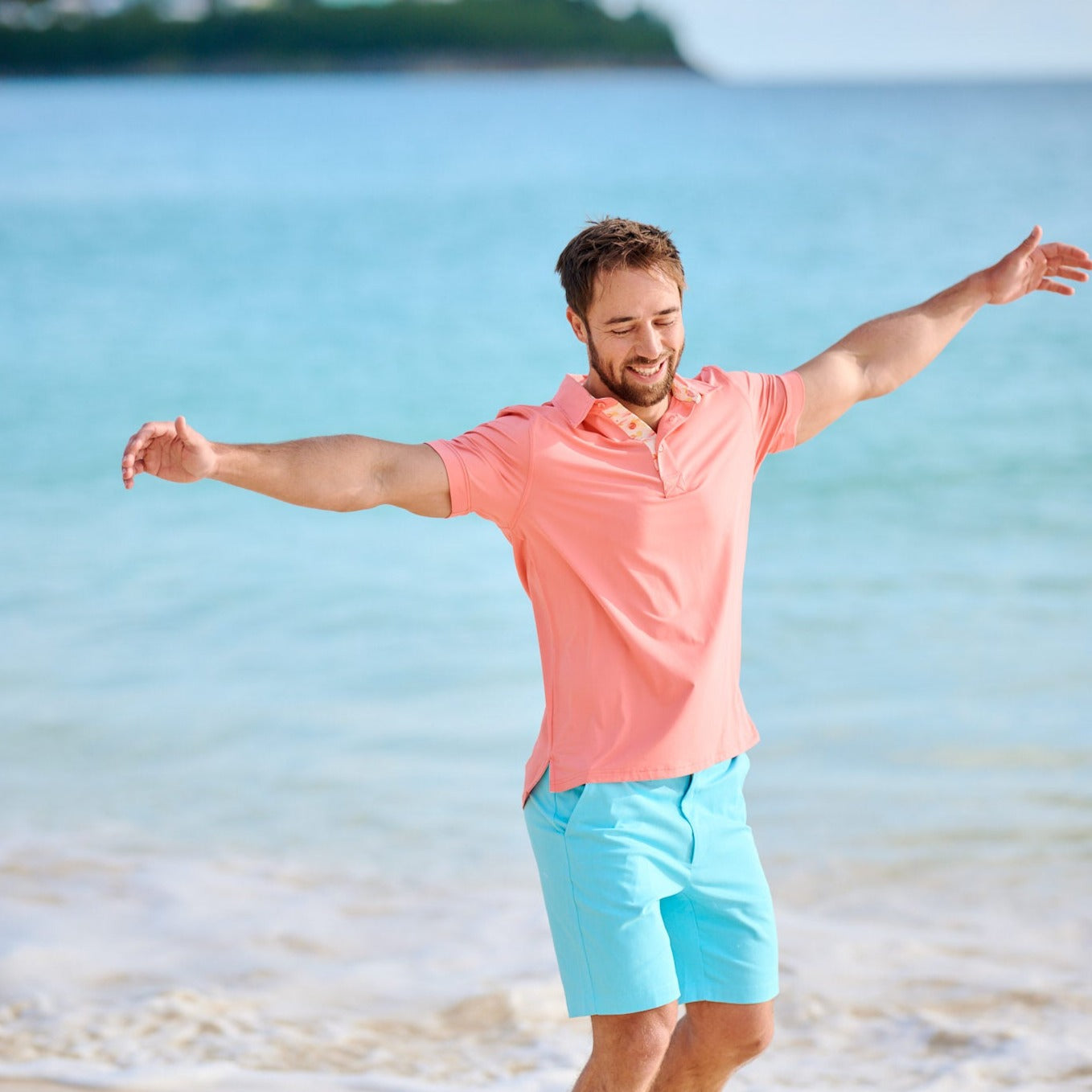 TABS Bermuda Performance Polo shirt Cambridge Pink