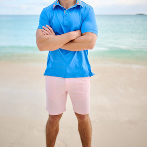 Men's Performance Polo - Atlantic Blue with Wild & Restrained Collar