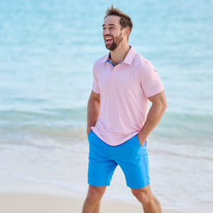 Men's Performance Polo - Bermuda Pink