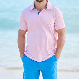 Men's Performance Polo - Bermuda Pink