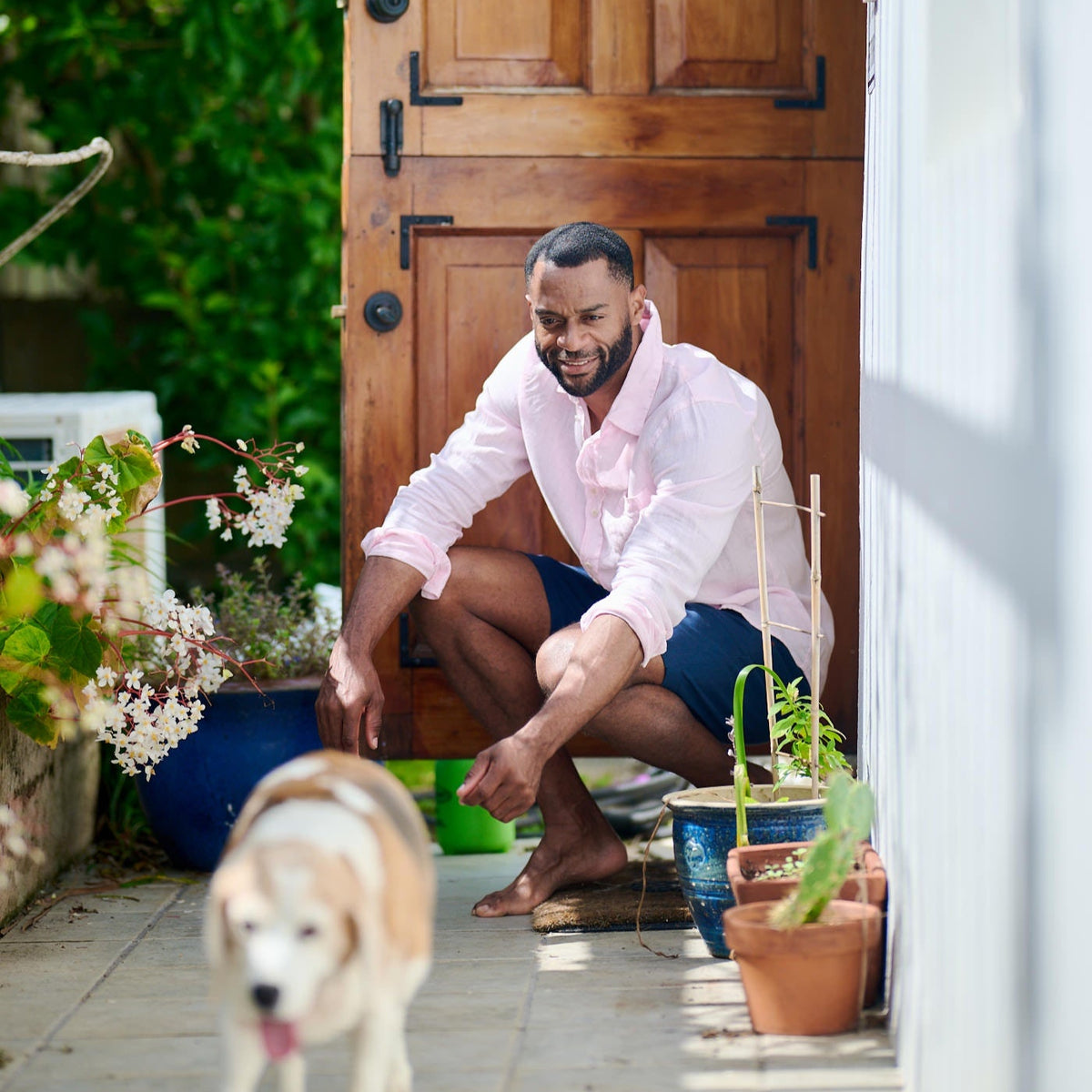 TABS Bermuda pink linen shirt
