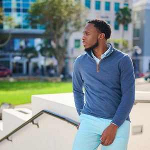 Men's 1/4 Zip Pullover - Salty Navy